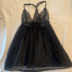Vintage Victoria's Secret Black Lace Chemise